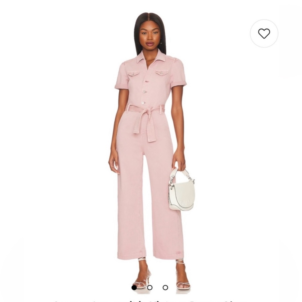 PAIGE Denim | Anessa Pink Denim Jumpsuit from Anthropologie